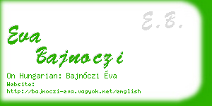 eva bajnoczi business card